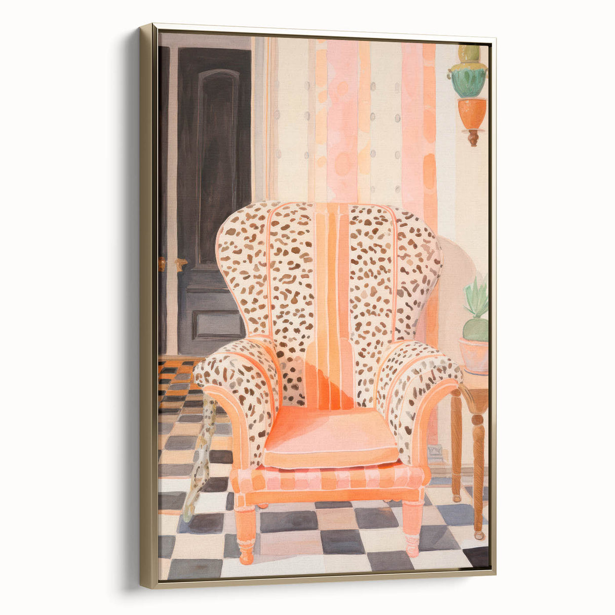 Maximalist Wall Art - Bold Leopard Print Armchair with Eclectic Style