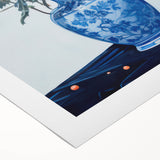 Maximalist Wall Art - Bold Floral Arrangement in Blue and Orange Vase