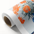 Maximalist Wall Art - Bold Floral Arrangement in Blue and Orange Vase
