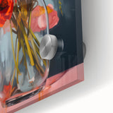 Maximalist Wall Art - Bold Floral Bouquet in Glass Vase with Soft Hues