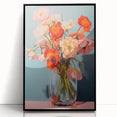 Maximalist Wall Art - Bold Floral Bouquet in Glass Vase with Soft Hues