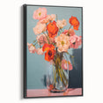 Maximalist Wall Art - Bold Floral Bouquet in Glass Vase with Soft Hues