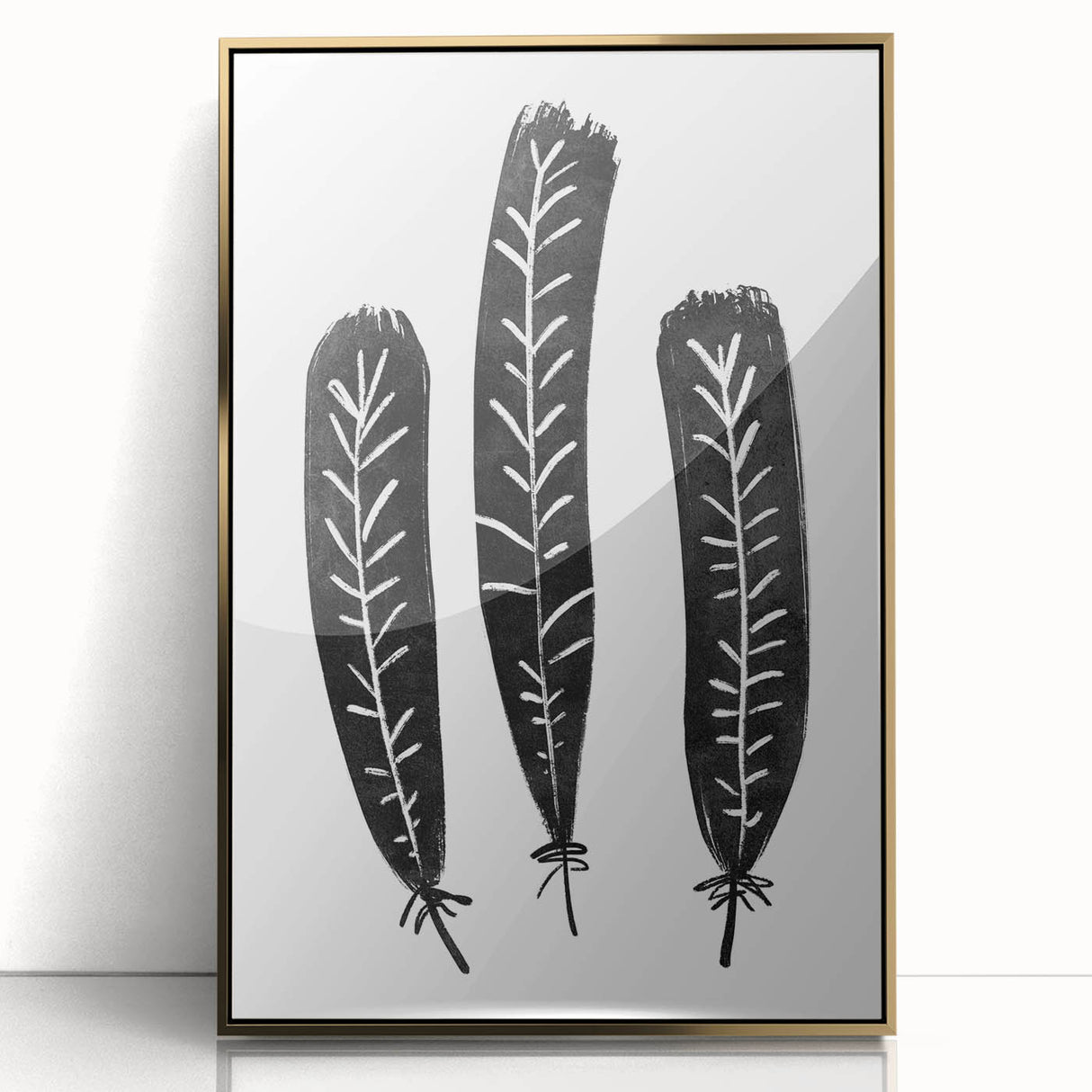 Mid Century Modern Art - Minimalist Geometric Wall Decor - Black & White