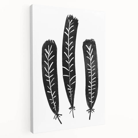 Mid Century Modern Art - Minimalist Geometric Wall Decor - Black & White