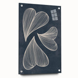 Mid Century Modern Art - Retro Abstract Geometric Leaf Design in Blue