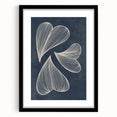 Mid Century Modern Art - Retro Abstract Geometric Leaf Design in Blue