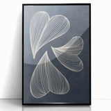 Mid Century Modern Art - Retro Abstract Geometric Leaf Design in Blue