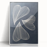 Mid Century Modern Art - Retro Abstract Geometric Leaf Design in Blue