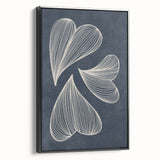 Mid Century Modern Art - Retro Abstract Geometric Leaf Design in Blue