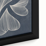 Mid Century Modern Art - Retro Abstract Geometric Leaf Design in Blue