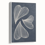 Mid Century Modern Art - Retro Abstract Geometric Leaf Design in Blue