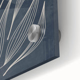 Mid Century Modern Art - Minimalist Abstract Leaf Design in Navy Blue