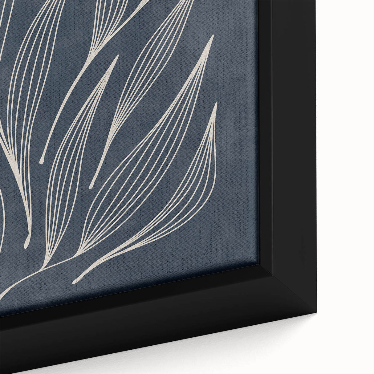 Mid Century Modern Art - Minimalist Abstract Leaf Design in Navy Blue