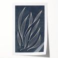 Mid Century Modern Art - Minimalist Abstract Leaf Design in Navy Blue