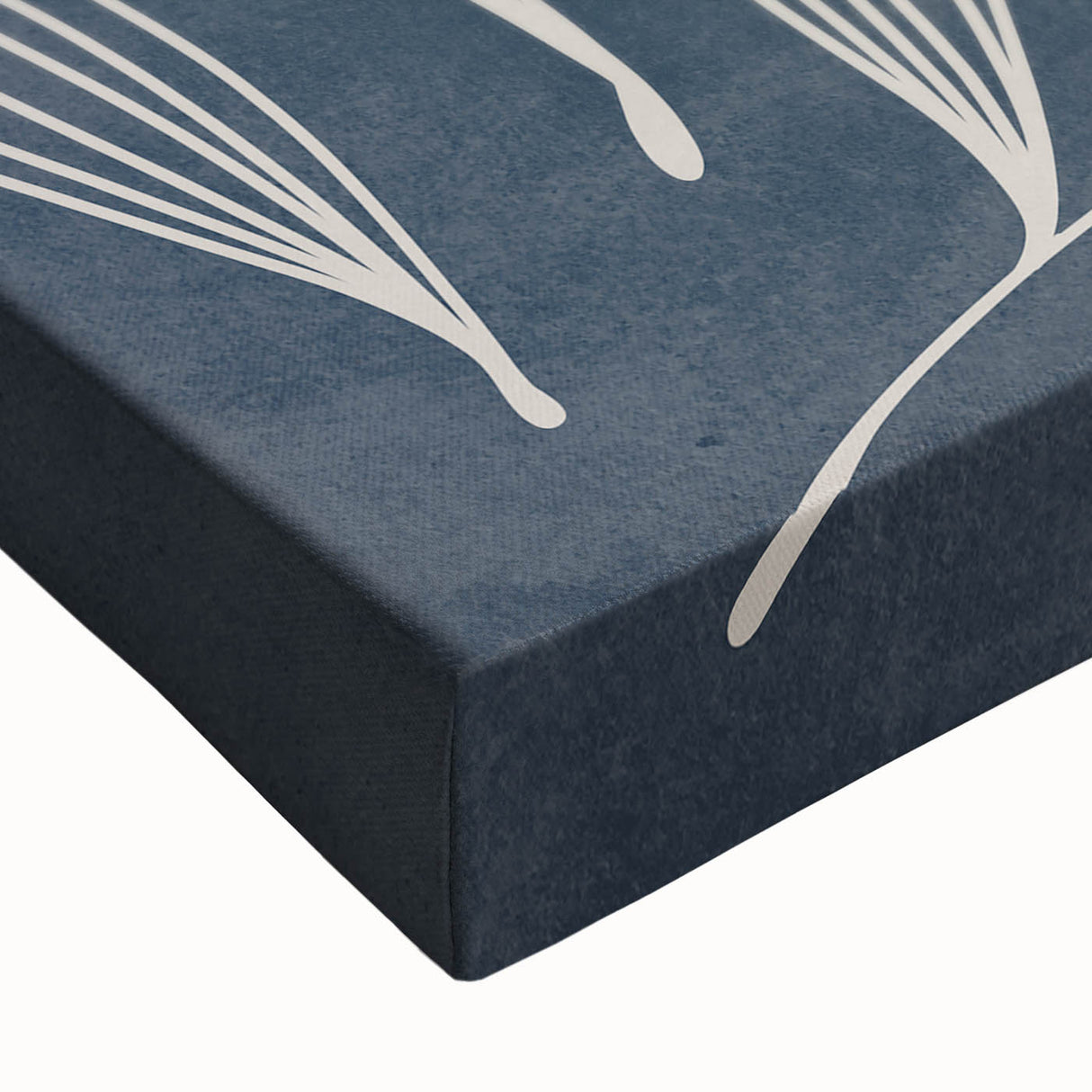 Mid Century Modern Art - Minimalist Abstract Leaf Design in Navy Blue