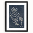 Mid Century Modern Art - Retro Minimalist Botanical Design in Navy Blue