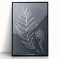Mid Century Modern Art - Retro Minimalist Botanical Design in Navy Blue