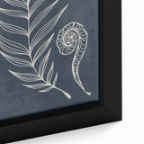 Mid Century Modern Art - Retro Minimalist Botanical Design in Navy Blue