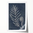 Mid Century Modern Art - Retro Minimalist Botanical Design in Navy Blue