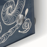 Mid Century Modern Art - Retro Spiral Geometric Design in Navy Blue