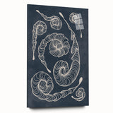 Mid Century Modern Art - Retro Spiral Geometric Design in Navy Blue