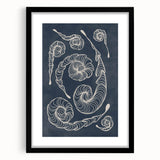 Mid Century Modern Art - Retro Spiral Geometric Design in Navy Blue