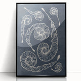 Mid Century Modern Art - Retro Spiral Geometric Design in Navy Blue