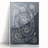 Mid Century Modern Art - Retro Spiral Geometric Design in Navy Blue