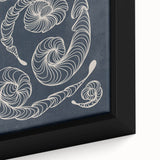 Mid Century Modern Art - Retro Spiral Geometric Design in Navy Blue