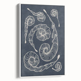 Mid Century Modern Art - Retro Spiral Geometric Design in Navy Blue