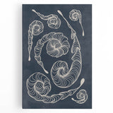 Mid Century Modern Art - Retro Spiral Geometric Design in Navy Blue