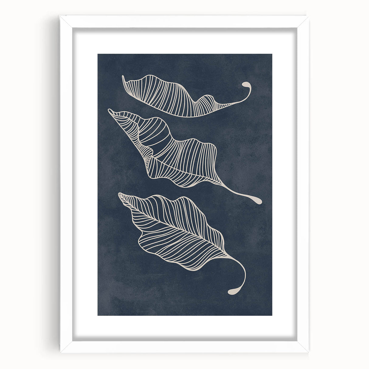 Mid Century Modern Art - Retro Abstract Leaf Design in Minimalist Style
