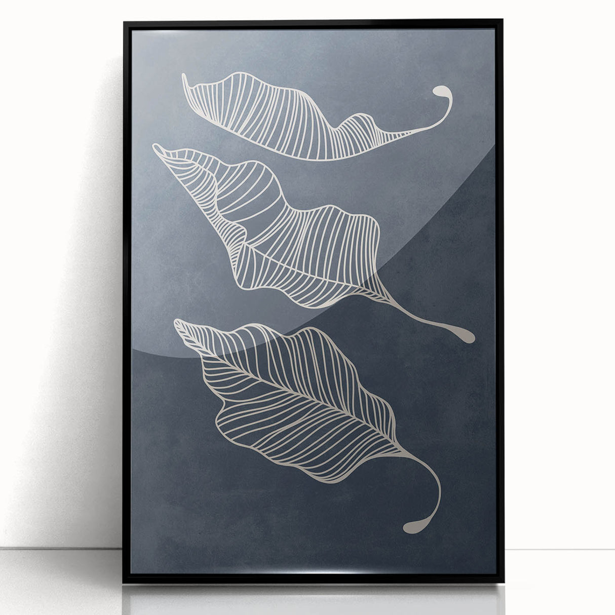 Mid Century Modern Art - Retro Abstract Leaf Design in Minimalist Style