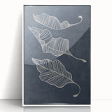 Mid Century Modern Art - Retro Abstract Leaf Design in Minimalist Style