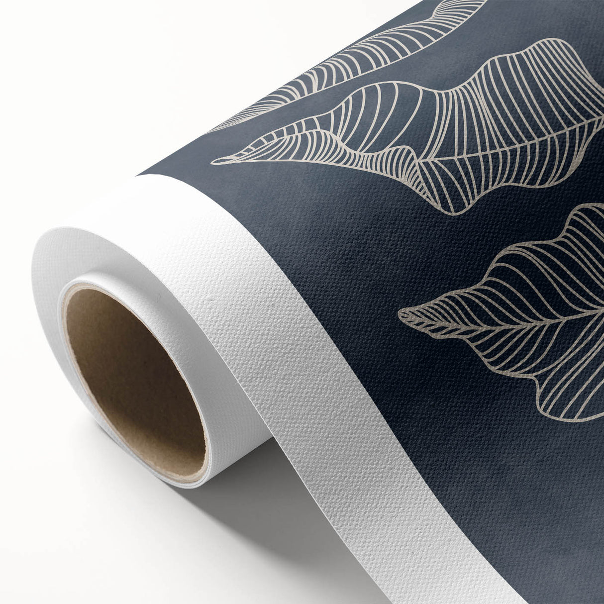 Mid Century Modern Art - Retro Abstract Leaf Design in Minimalist Style
