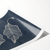 Mid Century Modern Art - Retro Abstract Leaf Design in Minimalist Style