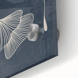 Mid Century Modern Art - Retro Minimalist Ginkgo Leaf Design in Blue