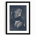 Mid Century Modern Art - Retro Minimalist Ginkgo Leaf Design in Blue