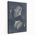 Mid Century Modern Art - Retro Minimalist Ginkgo Leaf Design in Blue