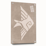 Mid Century Modern Art - Minimalist Retro Fish Design in Beige Tones