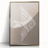 Mid Century Modern Art - Minimalist Retro Fish Design in Beige Tones