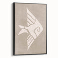 Mid Century Modern Art - Minimalist Retro Fish Design in Beige Tones