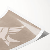 Mid Century Modern Art - Minimalist Retro Fish Design in Beige Tones