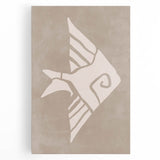 Mid Century Modern Art - Minimalist Retro Fish Design in Beige Tones