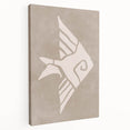 Mid Century Modern Art - Minimalist Retro Fish Design in Beige Tones