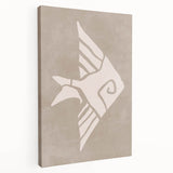 Mid Century Modern Art - Minimalist Retro Fish Design in Beige Tones