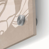 Mid Century Modern Art - Retro Minimalist Shell Design in Beige Tones