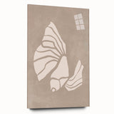 Mid Century Modern Art - Retro Minimalist Shell Design in Beige Tones