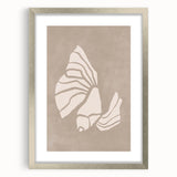 Mid Century Modern Art - Retro Minimalist Shell Design in Beige Tones