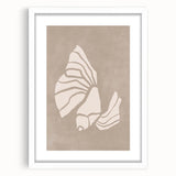 Mid Century Modern Art - Retro Minimalist Shell Design in Beige Tones